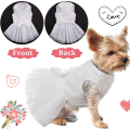 Dog White Princess Dresses with Bowknot